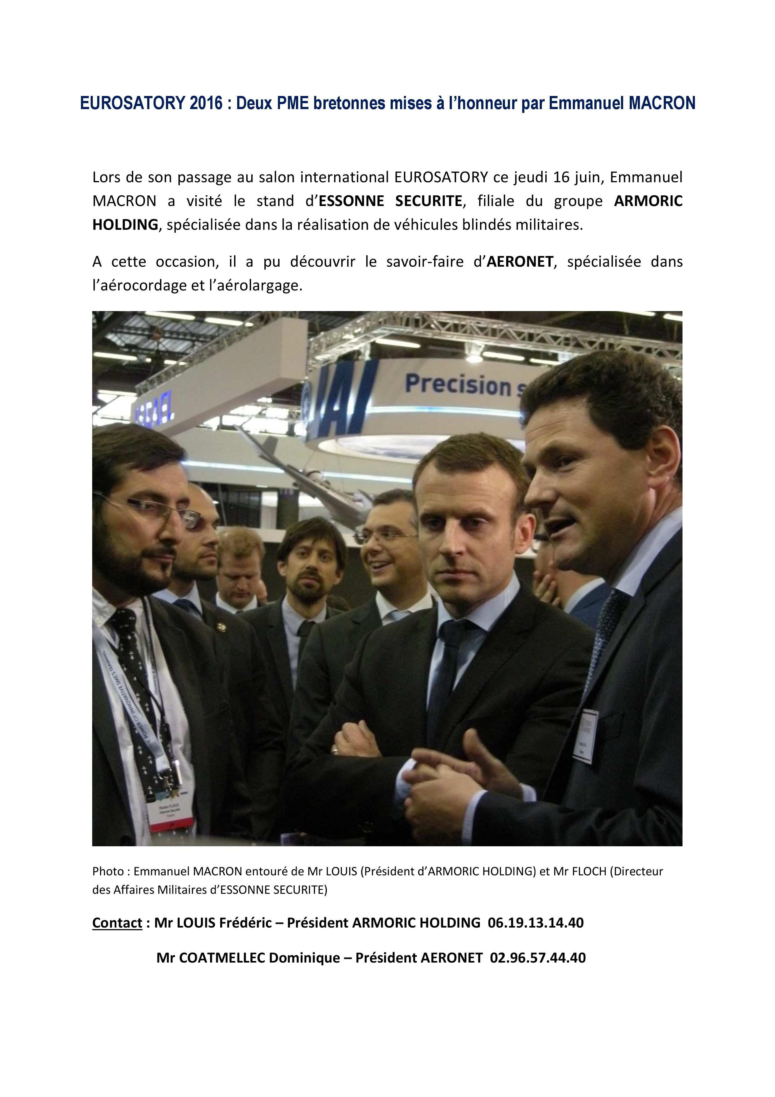 Eurosatory 2016 Visite E MACRON